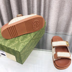 GG  Rubber Sole Logo Sandals Brown