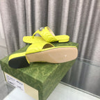 GG  marmont logo - embellished mattelasse leather sandal in yellow