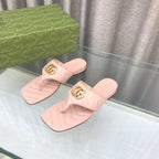 GG  marmont logo - embellished mattelasse leather sandal in pink