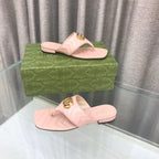 GG  marmont logo - embellished mattelasse leather sandal in pink