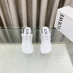 Loewe 25 Petal Slingback White Mesh Sheepskin