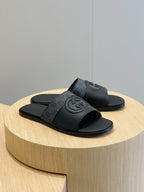 GG Men's Slide Black Cowhide 547704