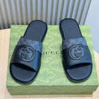 GG Men's Slide Black Cowhide 547704