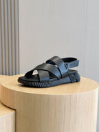 HM Men's Electric Sandals Black Calfskin 547685