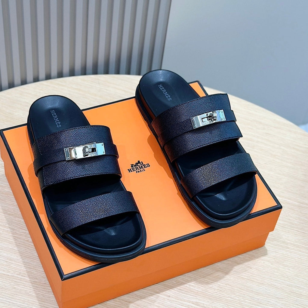 HM Men's Jackson Slide Black Epsom Calfskin 547711