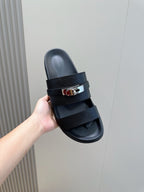 HM Men's Jackson Slide Black Epsom Calfskin 547711
