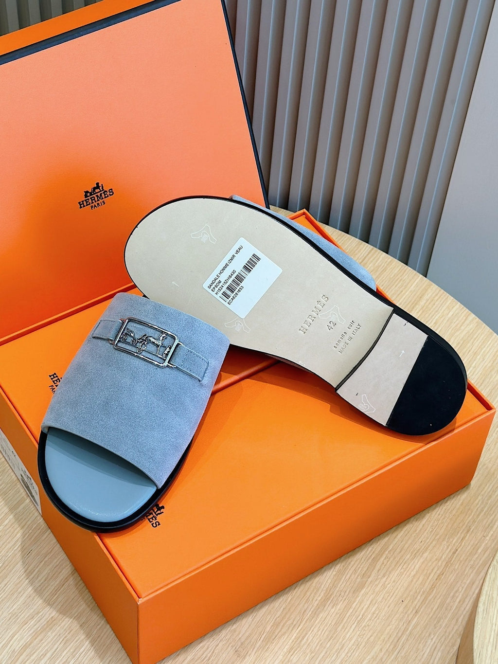 HM Men's Tenor Slide Blue Suede 547658