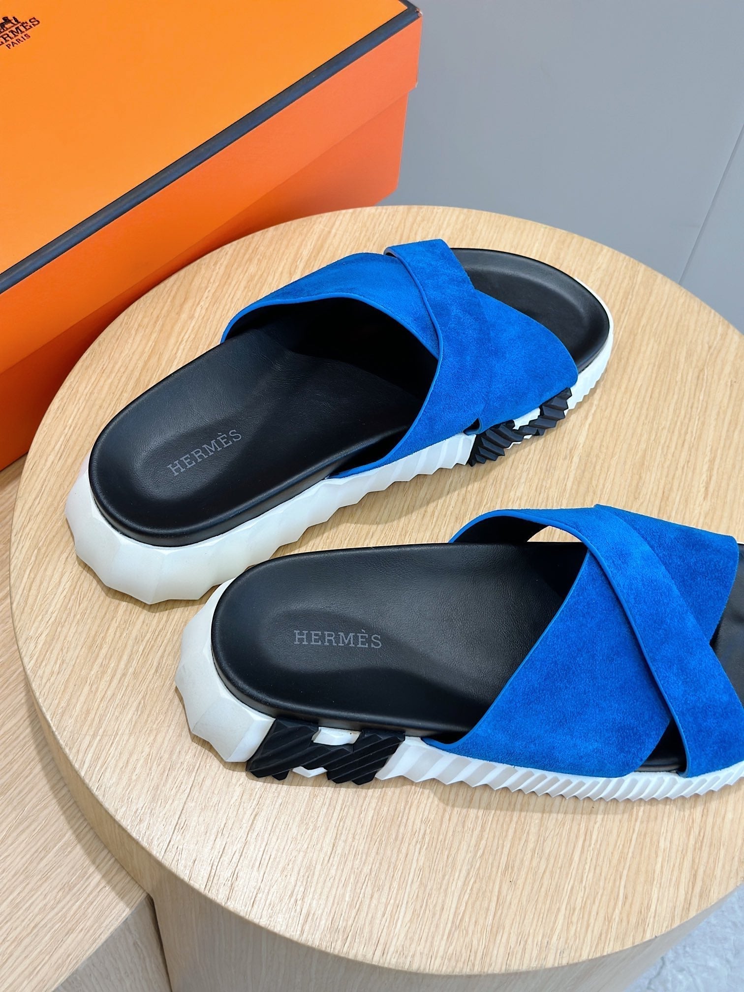 HM Men's Infra Slide Blue Suede 547632
