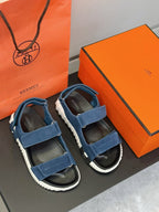 HM Men's Junior Sandal Blue Suede 643237