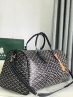 BOSTON 50 BAG IN NAVY BLUE GOYARDINE CANVAS AND CALFSKIN TRIM