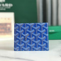 Goyard Victoire Wallet 11cm Blue Canvas & Cafskin