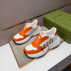 GG Men's 25 Sneaker White Orange Sheepskin 524269
