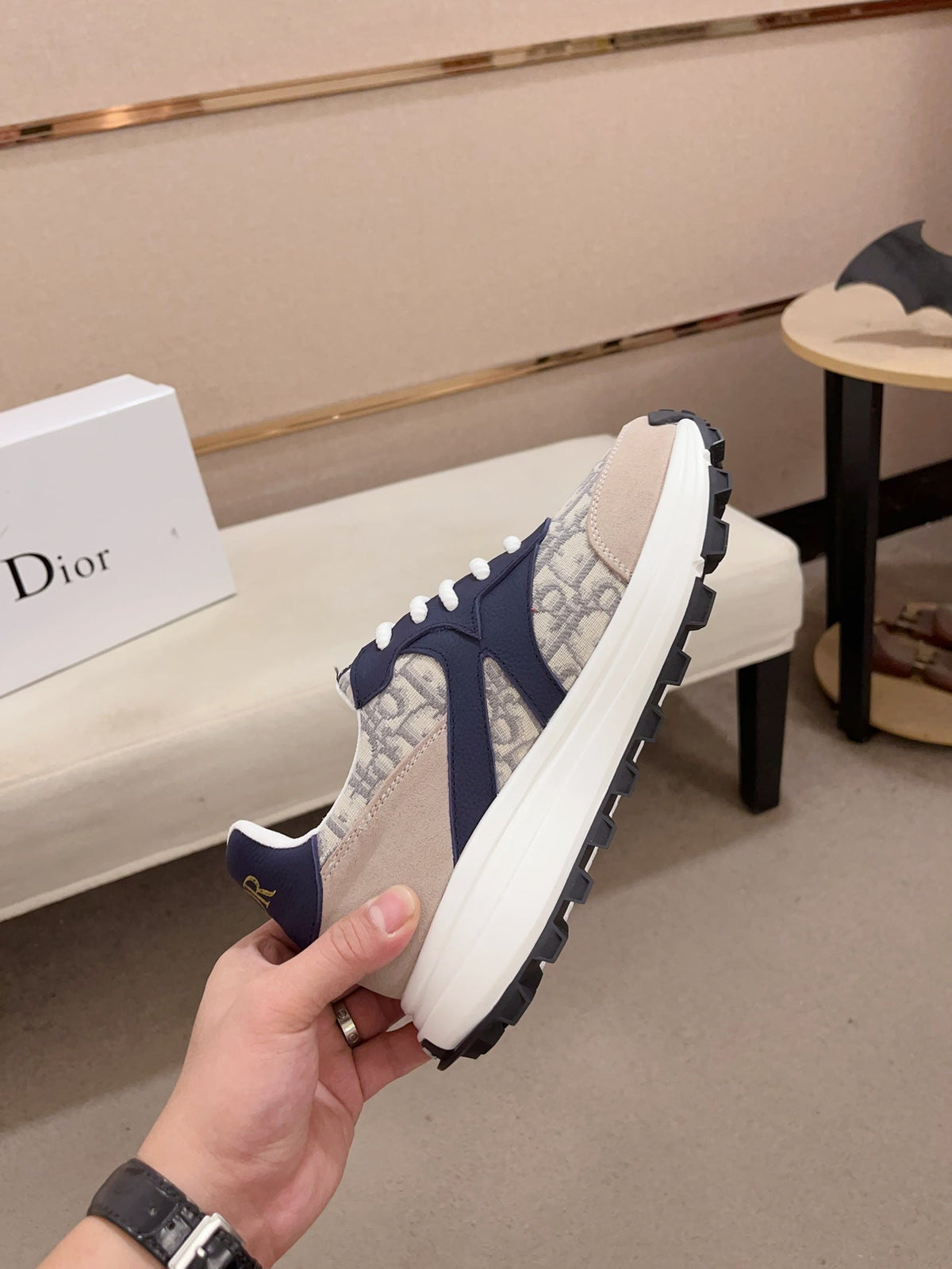 CD CROSS SNEAKER TAN AND BEIGE SUEDE
