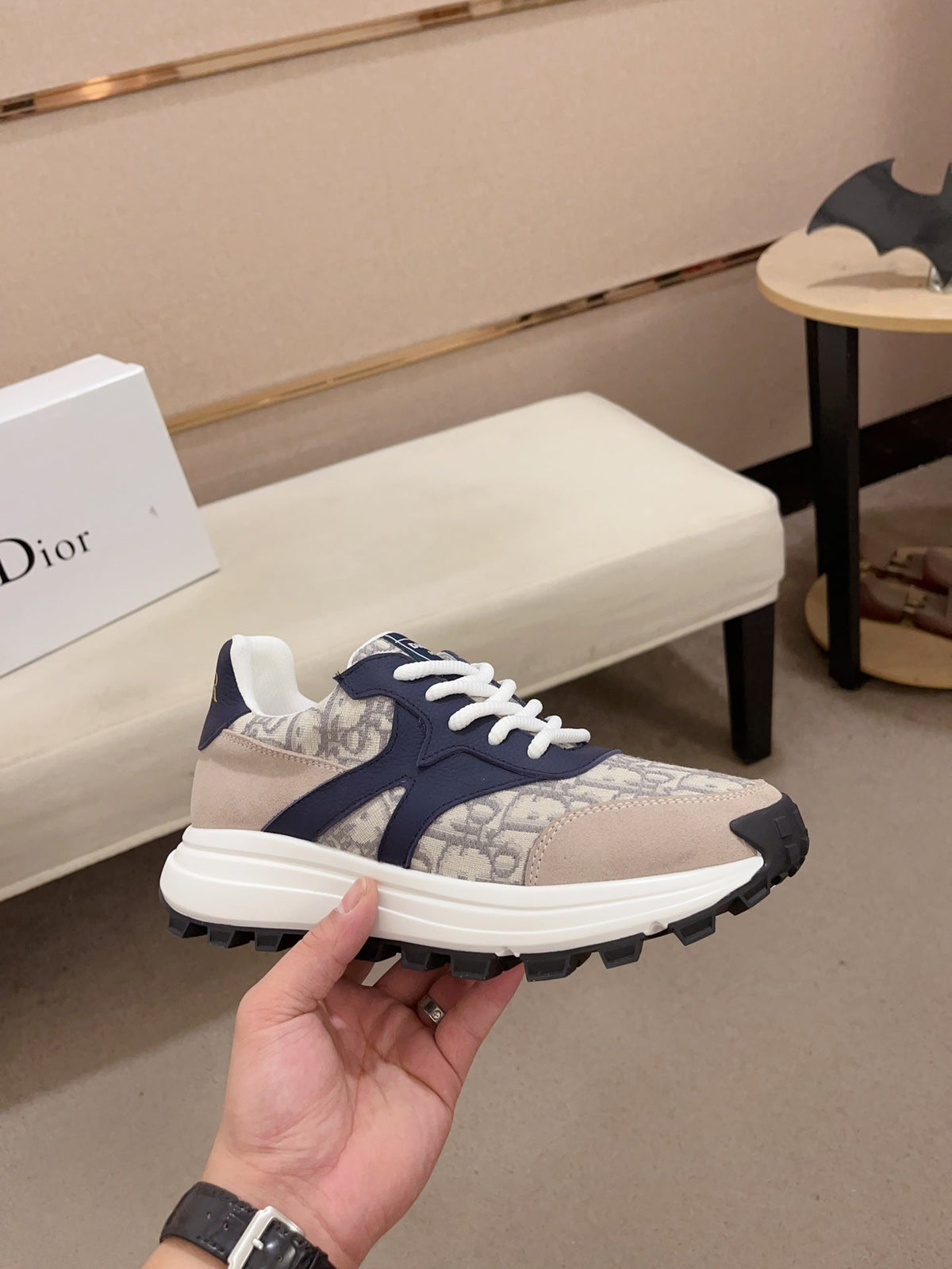 CD CROSS SNEAKER TAN AND BEIGE SUEDE