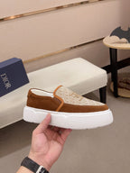 CD B23 SLIP ON RUSSET SUEDE AND JACQUARD