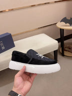 CD B23 SLIP ON BLACK SUEDE AND JACQUARD