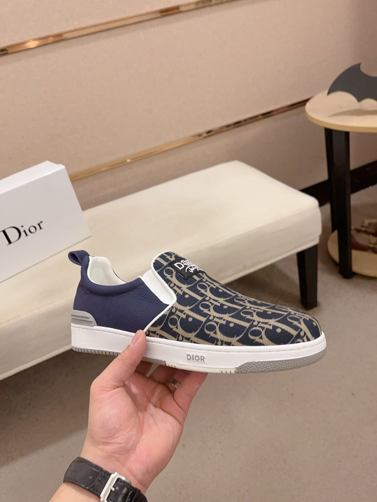 CD SOLAR SLIP-ON NAVY JACQUARD