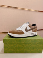 GG x Nike Men's Sneaker Brown White Cowhide Fabric 573335