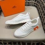 HM Men's Bouncing Sneaker White Calfskin Suede