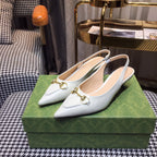 GG Slingbacks 45 white calfskin
