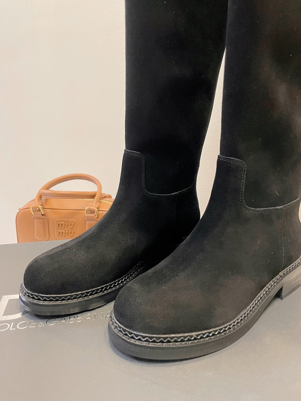 DC 24 Knee-High Boots Black Suede & Nubuck 999236