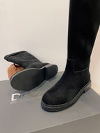 DC 24 Knee-High Boots Black Suede & Nubuck 999236