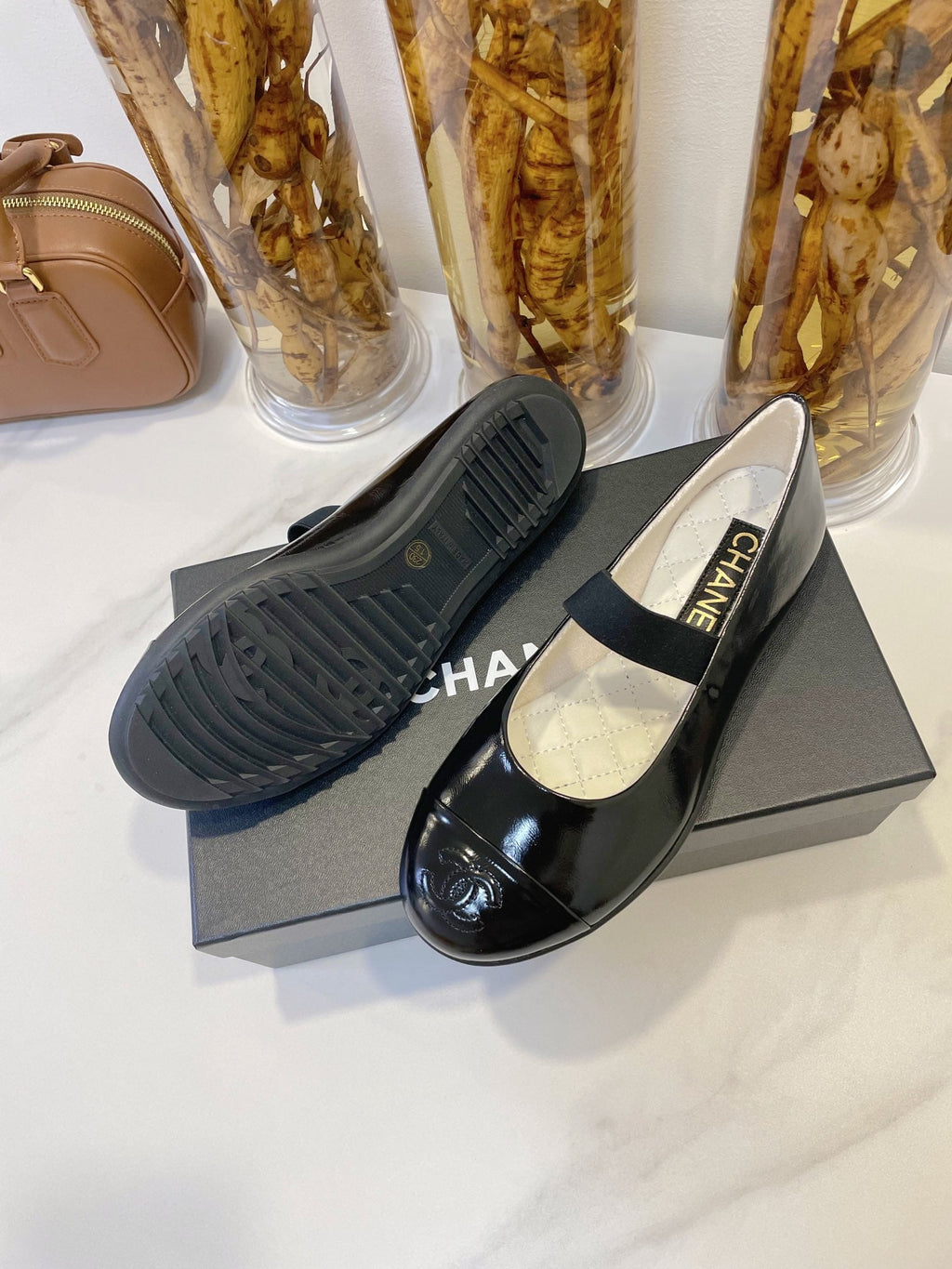 CC Mary Janes In Black Glossy Lambskin 144376