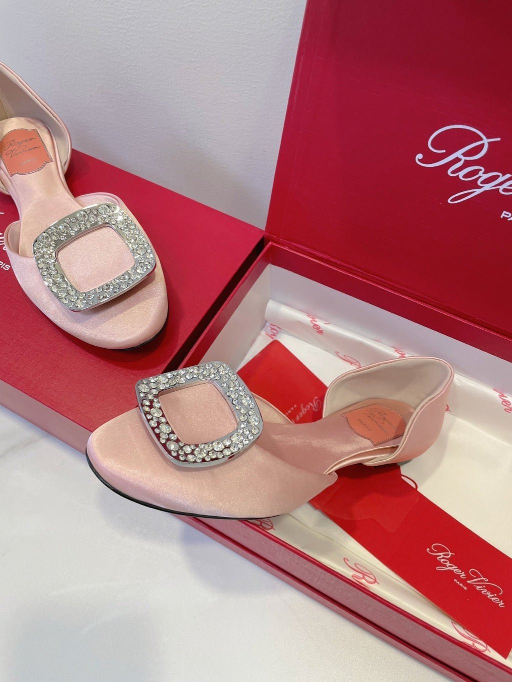Viv Chips Ballerina Flat Pink Silk 329267