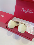 Viv Chips Ballerina Flat Milky Yellow Patent Leather 329269