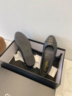 CC 25A Ballet Flat Quited Black Sheepskin 530541