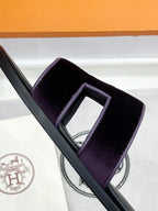 0ran sandal purple velvet goatskin