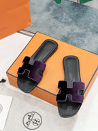 0ran sandal purple velvet goatskin