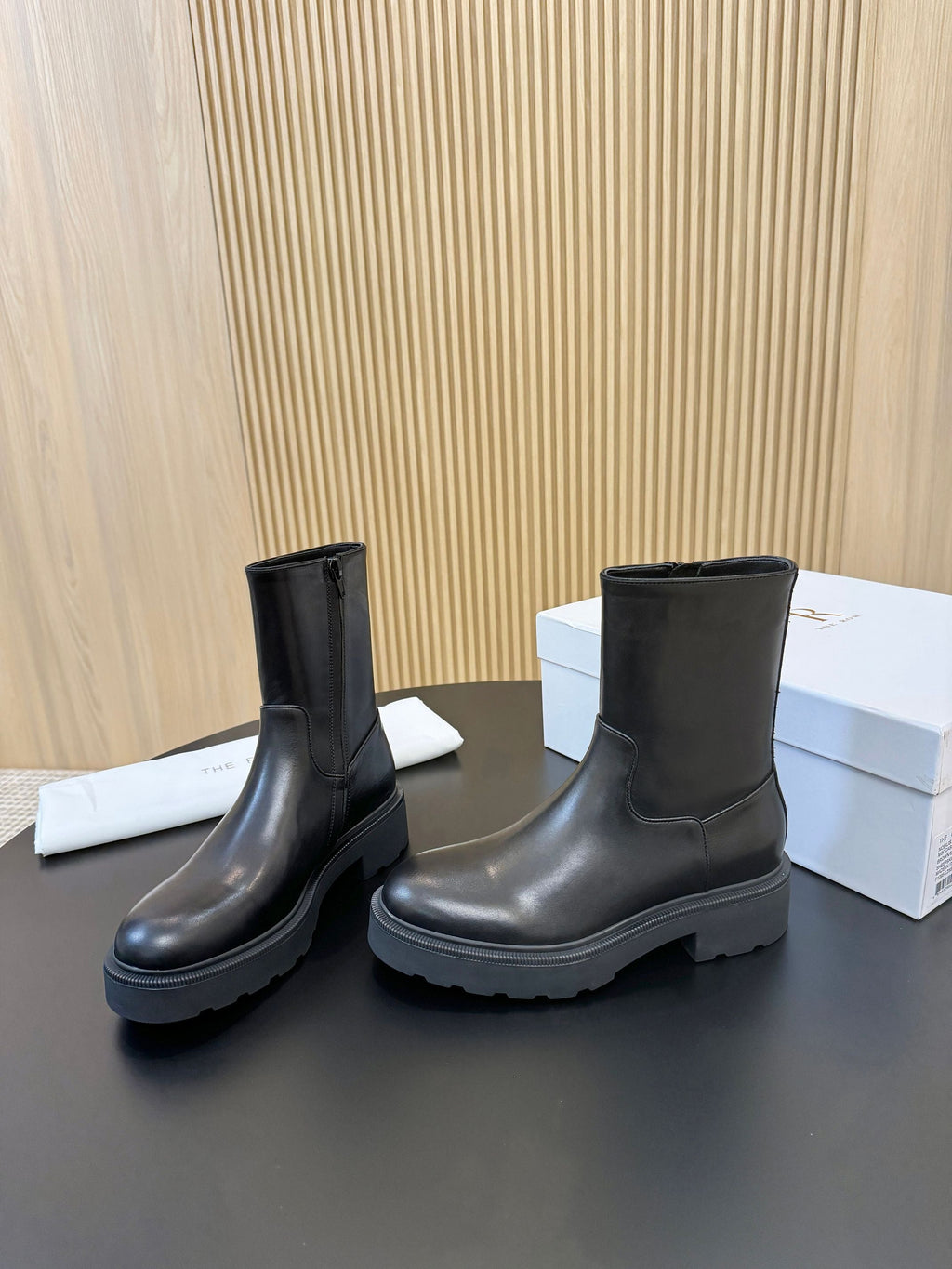 The Row Nobilis Boots Black Cowhide 455863
