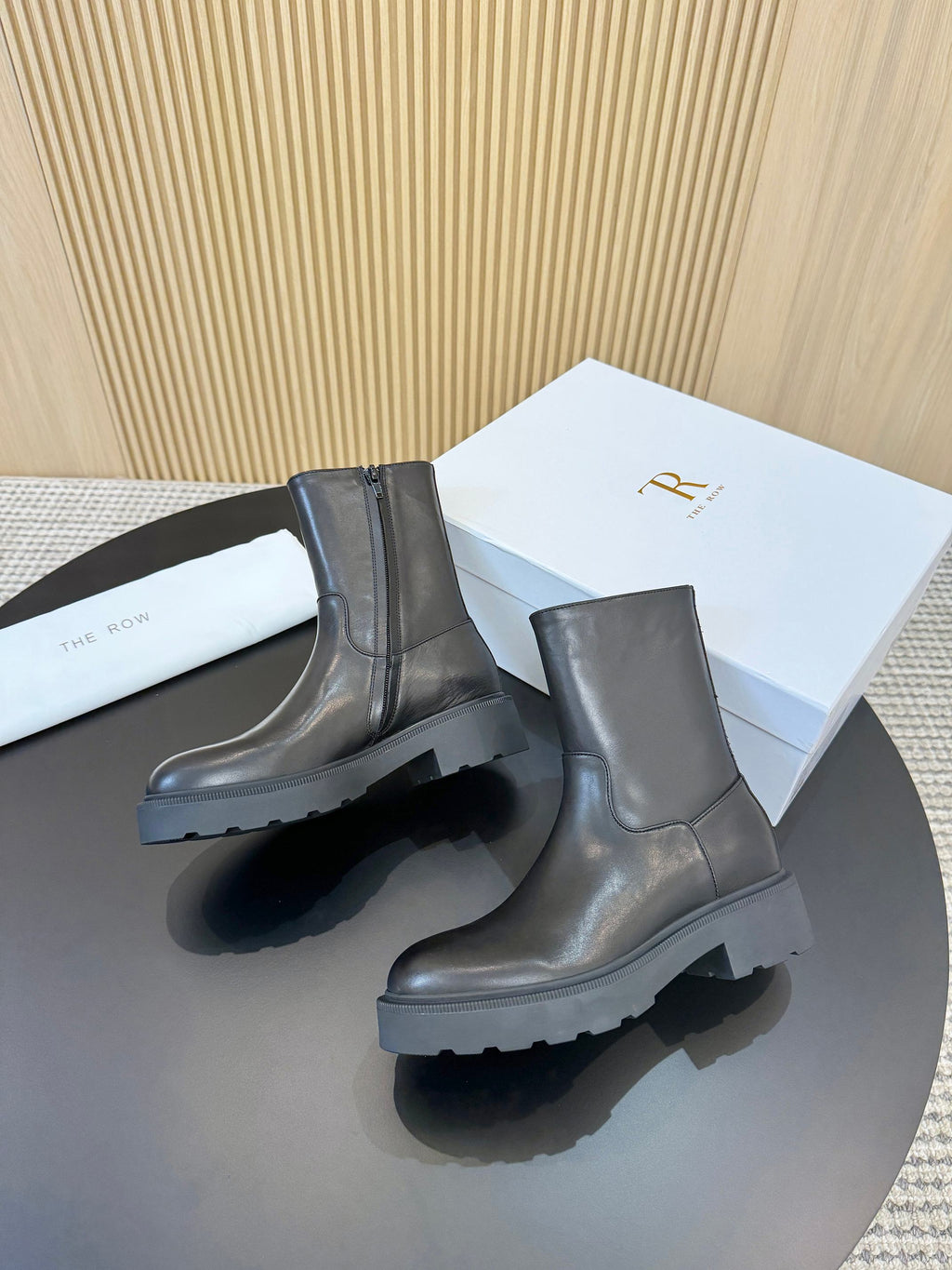 The Row Nobilis Boots Black Cowhide 455863