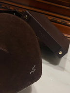 LE COEUR BAG 21 IN HICKORY BROWN SUEDE