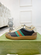 GG Men's Web Sneaker Black Cowhide Suede 853917
