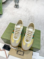 GG Men's Web Sneaker Yellow Cowhide Suede 853919