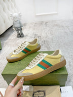 GG Men's Web Sneaker Yellow Cowhide Suede 853919