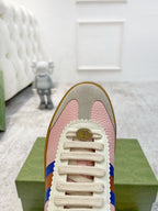 GG Men's Web Sneaker Pink Cowhide Suede 853920