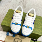 GG Men's Screener Sneaker White Blue Sheepskin 574737