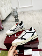 GG Men's Re-Web Sneaker White Black Calfskin 534247
