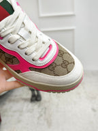 GG Men's Re-Web Sneaker Brown Pink Canvas 534249