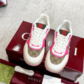 GG Men's Re-Web Sneaker Brown Pink Canvas 534249