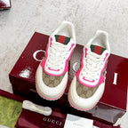 GG Men's Re-Web Sneaker Brown Pink Canvas 534249