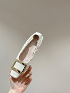 Viv Ballet Flats White Imported Lambskin 247130