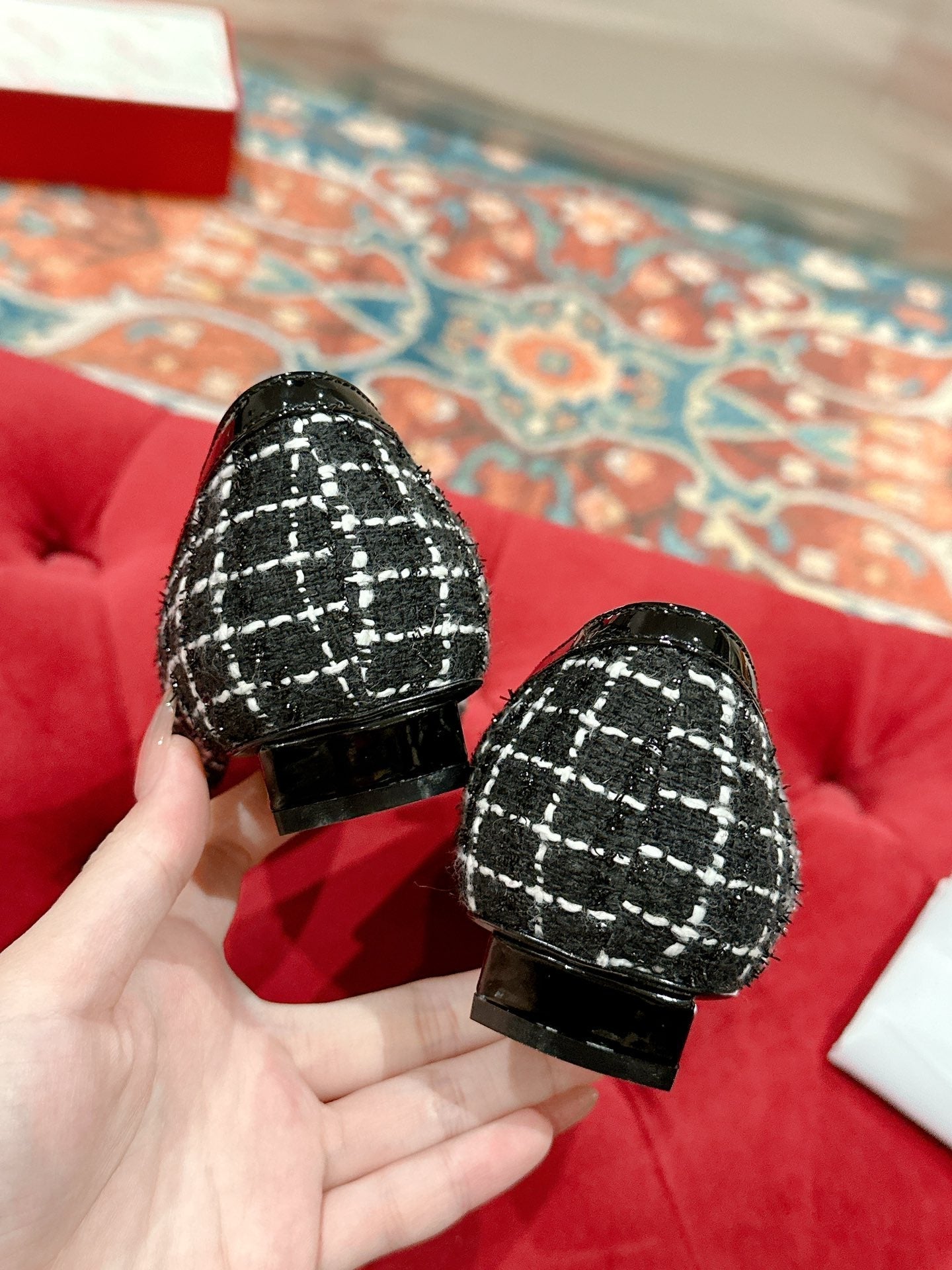 Viv Flats Shoe Black   Custom Material 247133