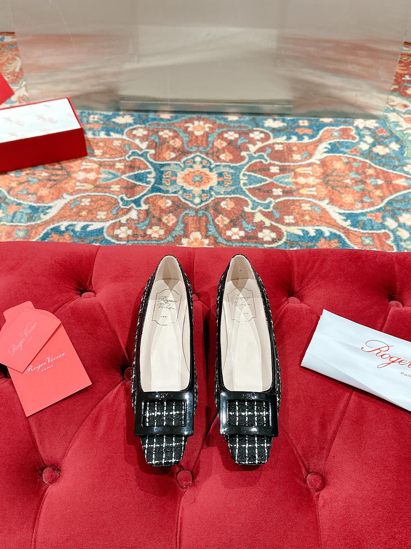 Viv Flats Shoe Black   Custom Material 247133