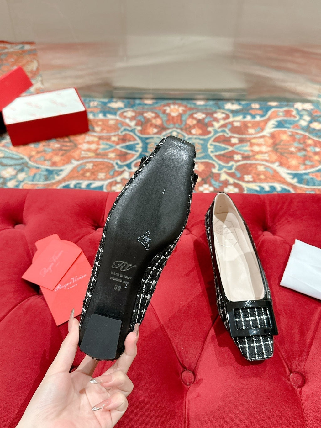 Viv Flats Shoe Black   Custom Material 247133