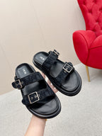 CD Aqua Sandals with Straps Blue Black Oblique Jacquard Frabic 476660