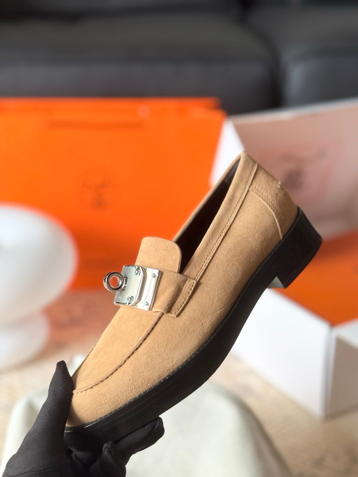 HM Hot Loafer Beige Suede 531375